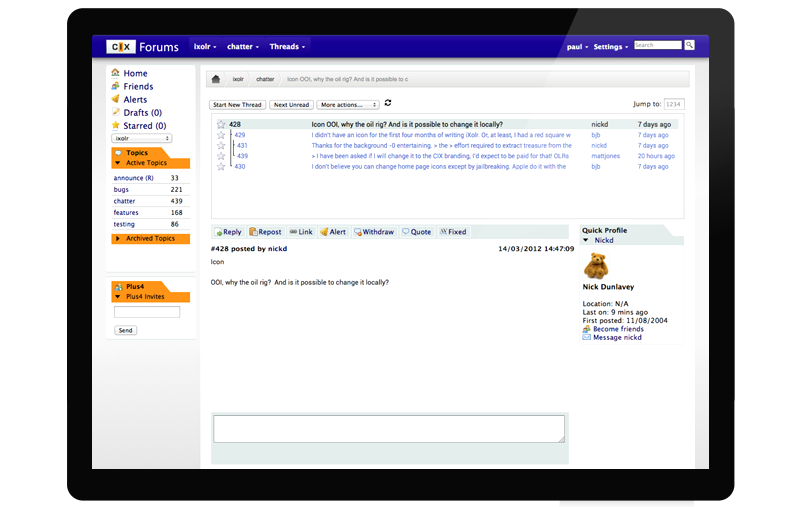 CIX Forums Screen Shot 4